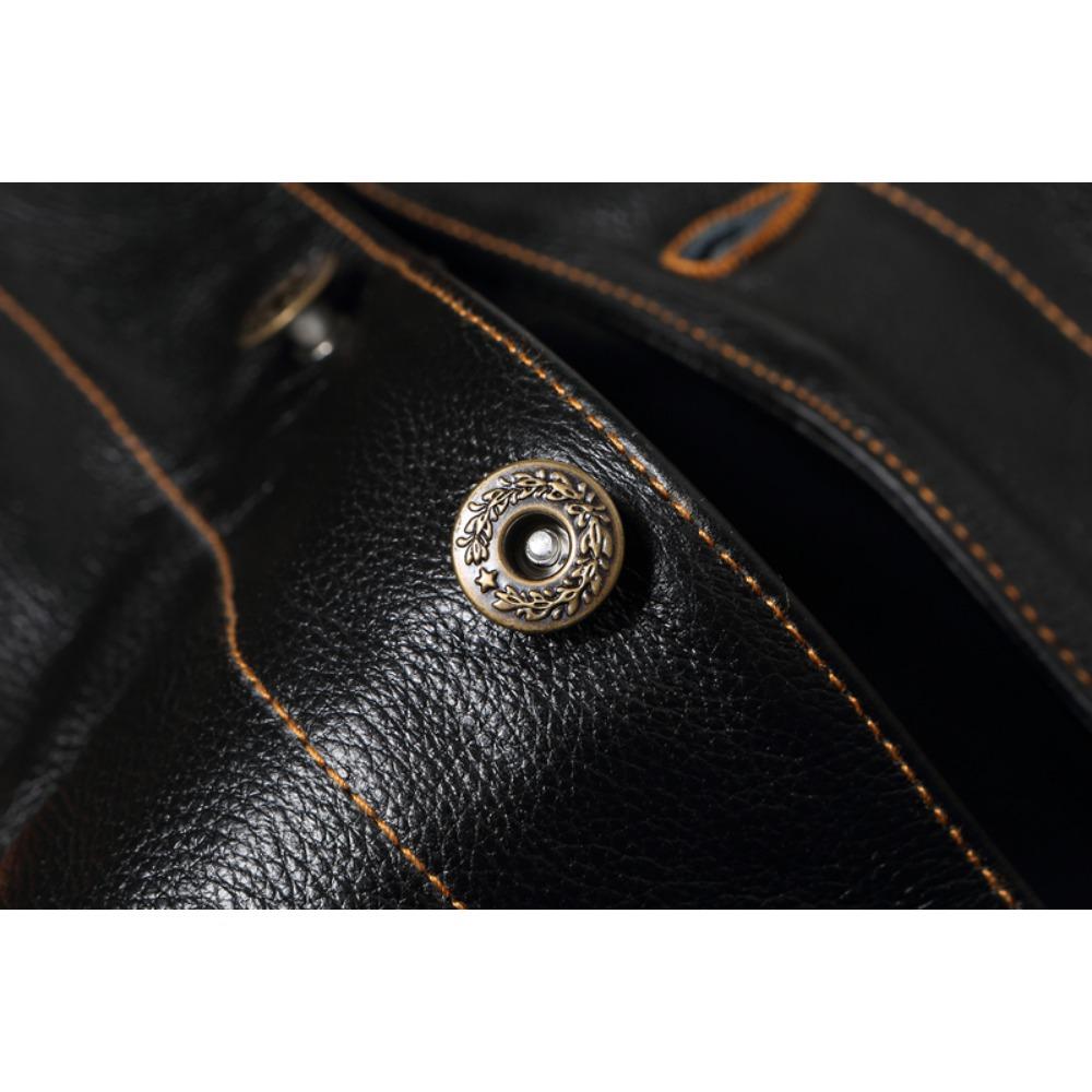 Chinese Size Classic 507 Men Leather Jacket Genuine Cowhide Vintage Slim Short Spring Autumn