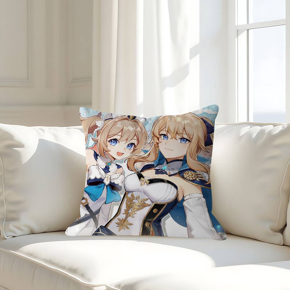 G-Genshin Impact Barbara Pillow Case Removable Washable Cushion Cover – All-Season Soft Linen