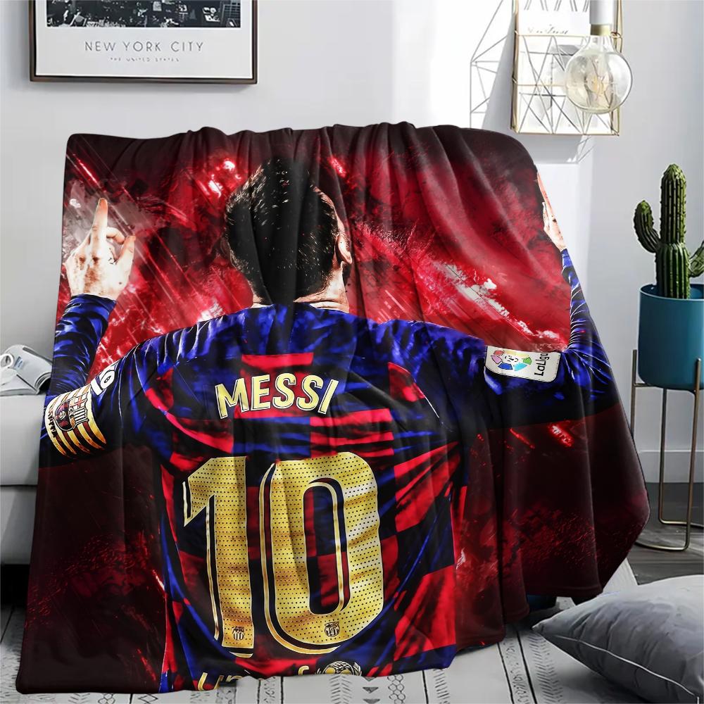 

Игрок номер 10 Месси, рисунок Фланелевое одеяло, Высокое качество, Удобное для всех сезонов, Декор для дома, Тепло и уют, Идеально для подарков. 80cm x 120cm