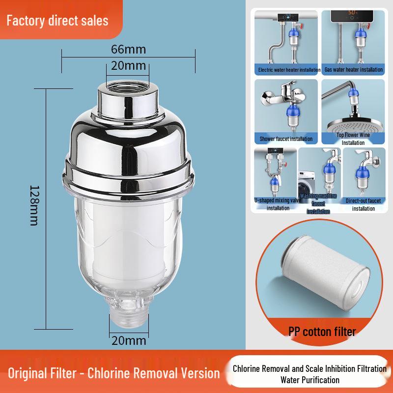 Stainless Steel Water Heater Filter with Scale Inhibitor for Washing Machines and Faucets
