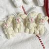 Cartoon Rabbit Phone Charm with Pearls Necklace PP Cotton Texture Suitable for Jewelry Accessories and Gift Decoration