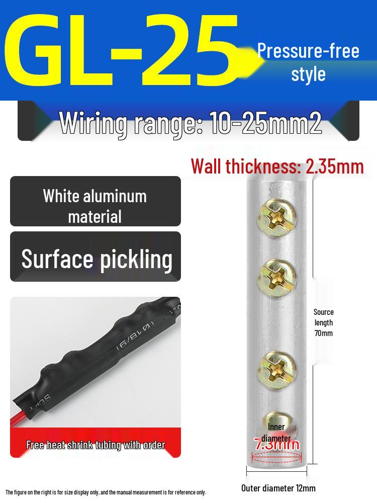 Copper-Aluminum Transition Connector Terminal Block, Quick Wire Connection Tool, No-Press Pipe Butt Connection GTLC