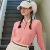 ONOFF Women S KniT Collar PoinT Solid T ShirT Pink Of9053lb