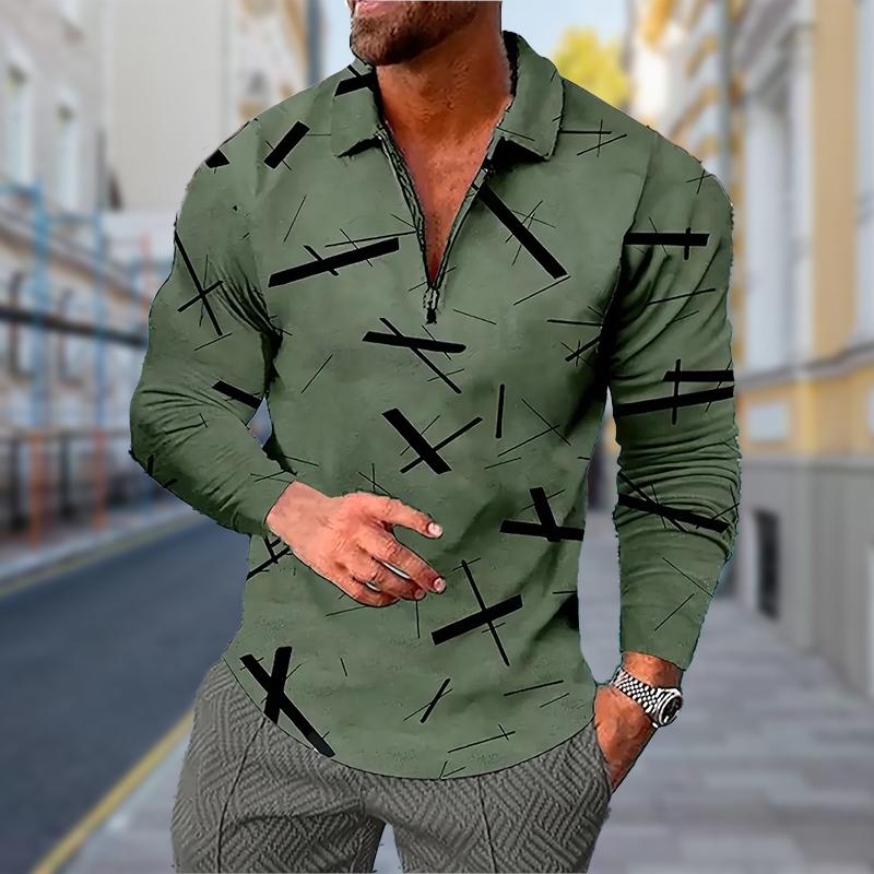 Poloshirts für Herren, langärmelig, bezaubernder Katzen-Print, neues Herren-Poloshirt, langärmelig, Reißverschluss, T-Shirt, Top