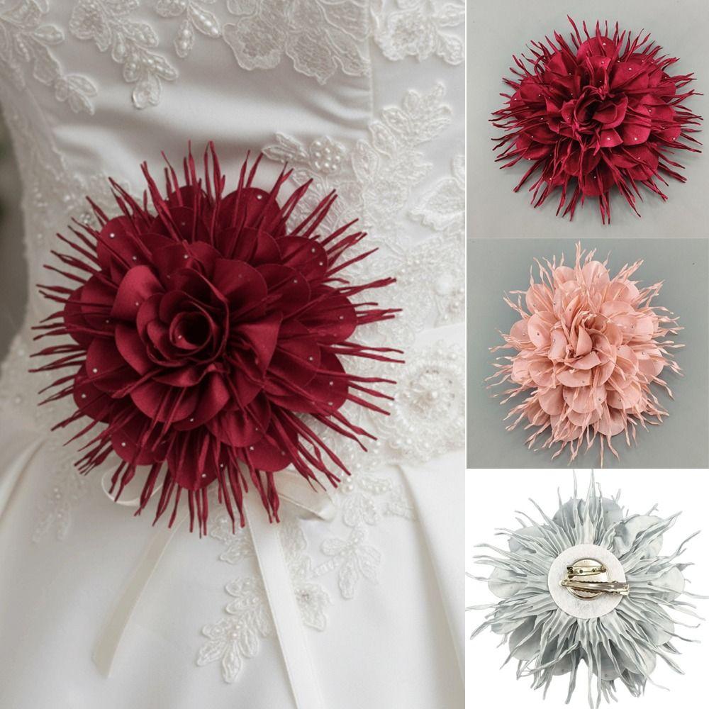 16cm Large Flower Brooch Suit Sweater Coat Solid Color Foral Corsage Jewelry Badge Accessories Fabric Handmade Pin Brooch