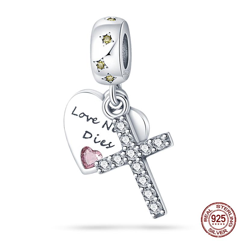 Real Copper Pink Series Heart Charms Beads Fit Qikaola Original Bracelets Diy Mother'S Day Jewelry Gift For Mom