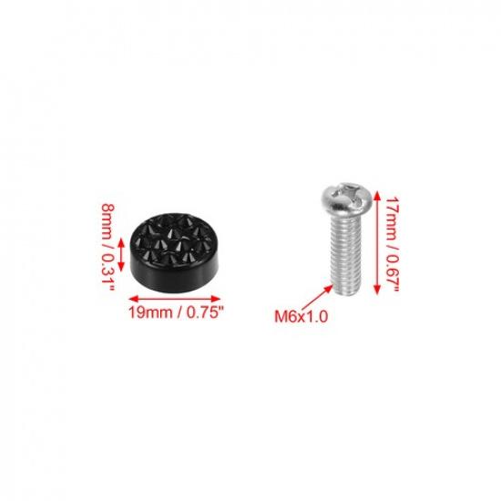 ONE Bling Car License Plate Fasteners Screws Caps Covers Black Plastic Universal