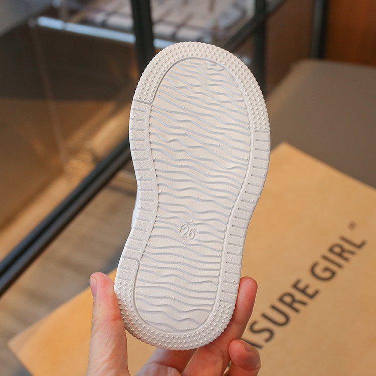 2026 Spring/Autumn Girls' White Sports Sneakers - Stylish High-Top Baby & Student Shoes