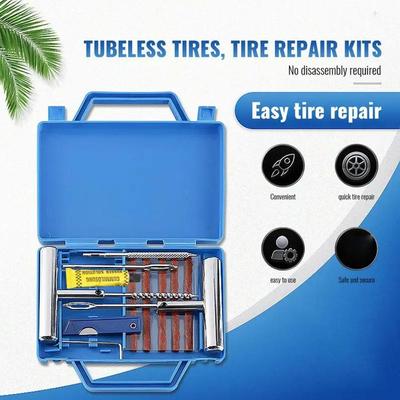 1 Set Car Tire Repair Kit With Box Tire Puncture Emergency Repair Tools Car Motorcycle Bicycle Tyre Repair Tool Set Easy To Use