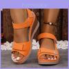 Roman Sandals For Women Large Size Summer Pu Open Toe Slip On Comfortable Footwear