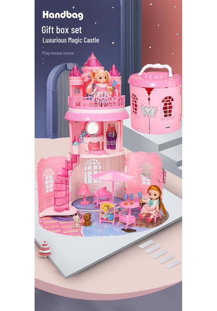 Realistic Princess Castle Doll Handbag - Children's Role-Playing Toy Gift