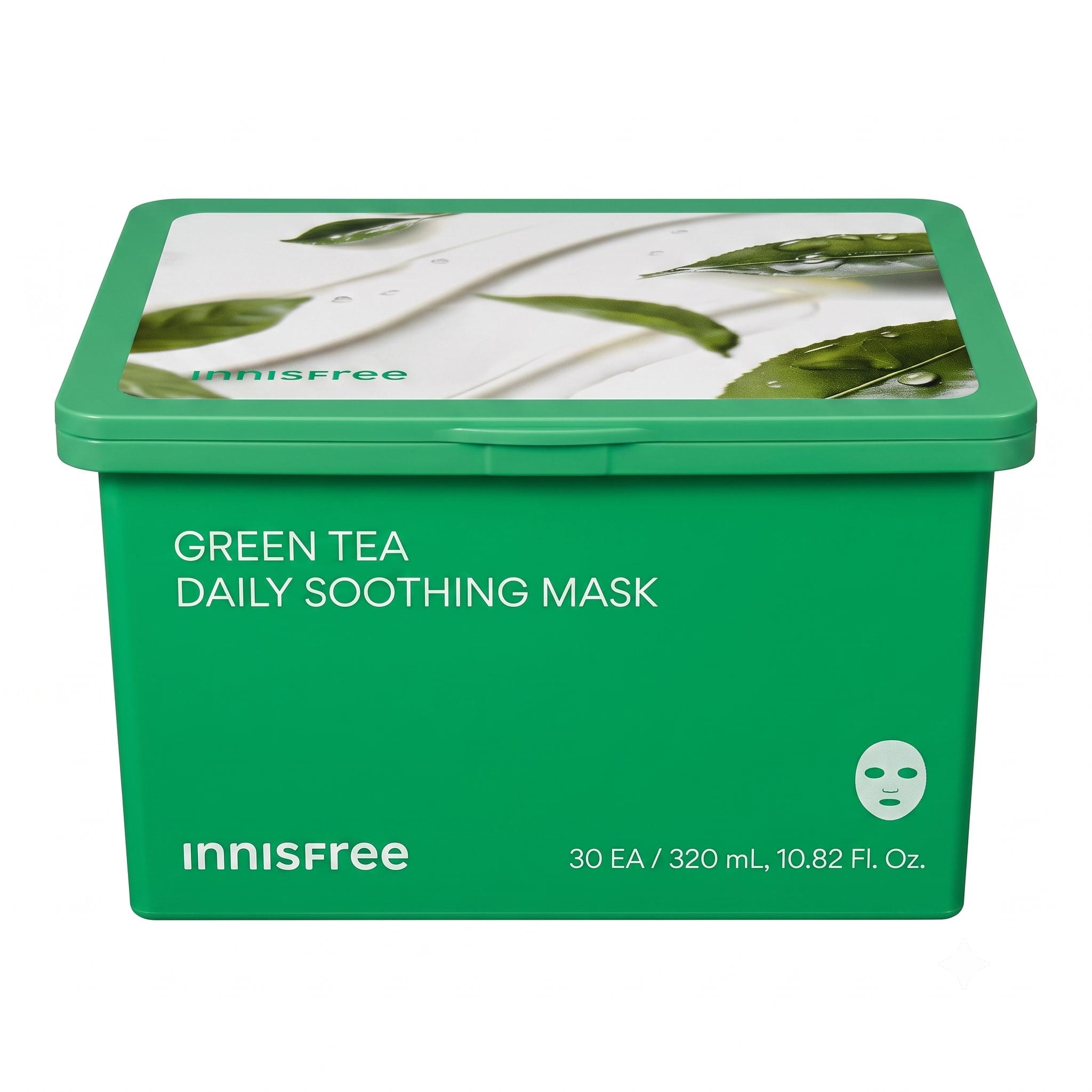 [INNISFREE] Green Tea Daily Soothing Mask (30 Sheets) 1 PACK (30 Sheets) 30 Sheets (320 ml)