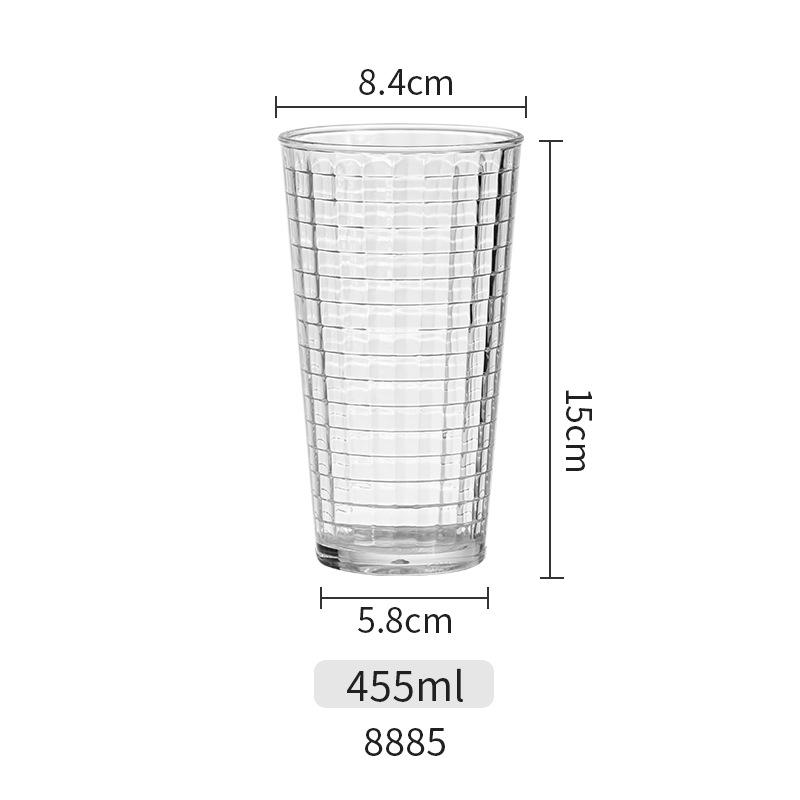 Acrylic Drop-Resistant Plaid Cup for Water, Milk Tea, Juice, Beer - Ideal for Commercial and Self-Service Restaurants.