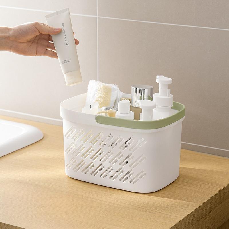 Hand-held Bath Basket Storage Basket, Bathroom Hand-held Bath Basket Dry and Wet Separation Storage Basket, Bathroom Bath Basket