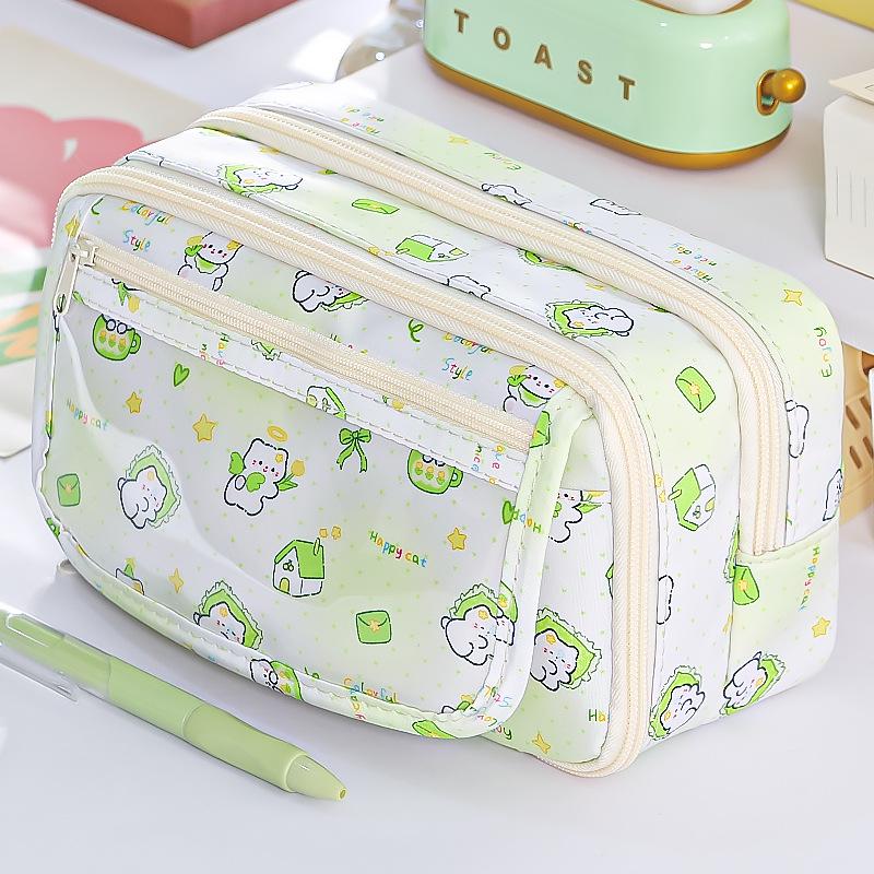 Capybara Pencil Case for Girls: High-Capacity, Stylish Design for Primary and Junior High Students.