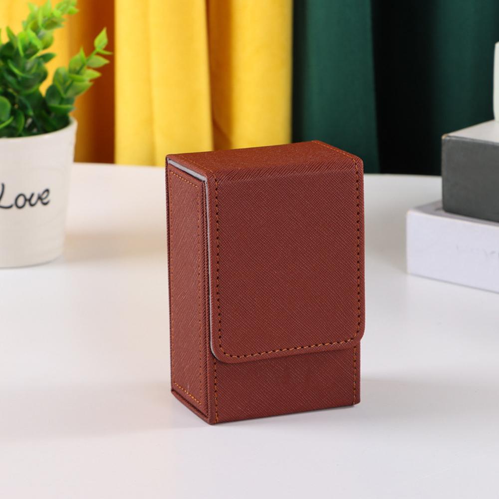 

Коробка для хранения карт из искусственной кожи, держатель для фотокарт, принадлежности для игровых фотокарт, настольный органайзер для хранения, прочный износостойкий чехол для дома коричневый