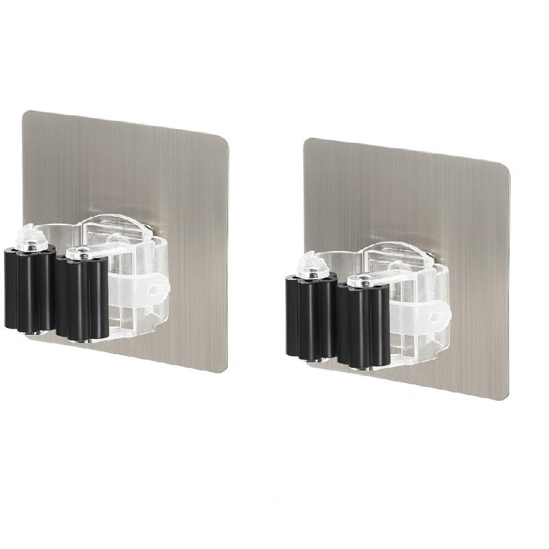 

Клейкие многофункциональные крючки, настенный держатель-органайзер AMop, вешалка для метлы, крючок для кухни, ванной комнаты, прочные крючки 2pc чёрный