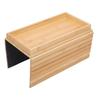 Couch Cup Holder Portable Foldable Non Slip Bambusoideae Sofa Armrest Tray for Living Room