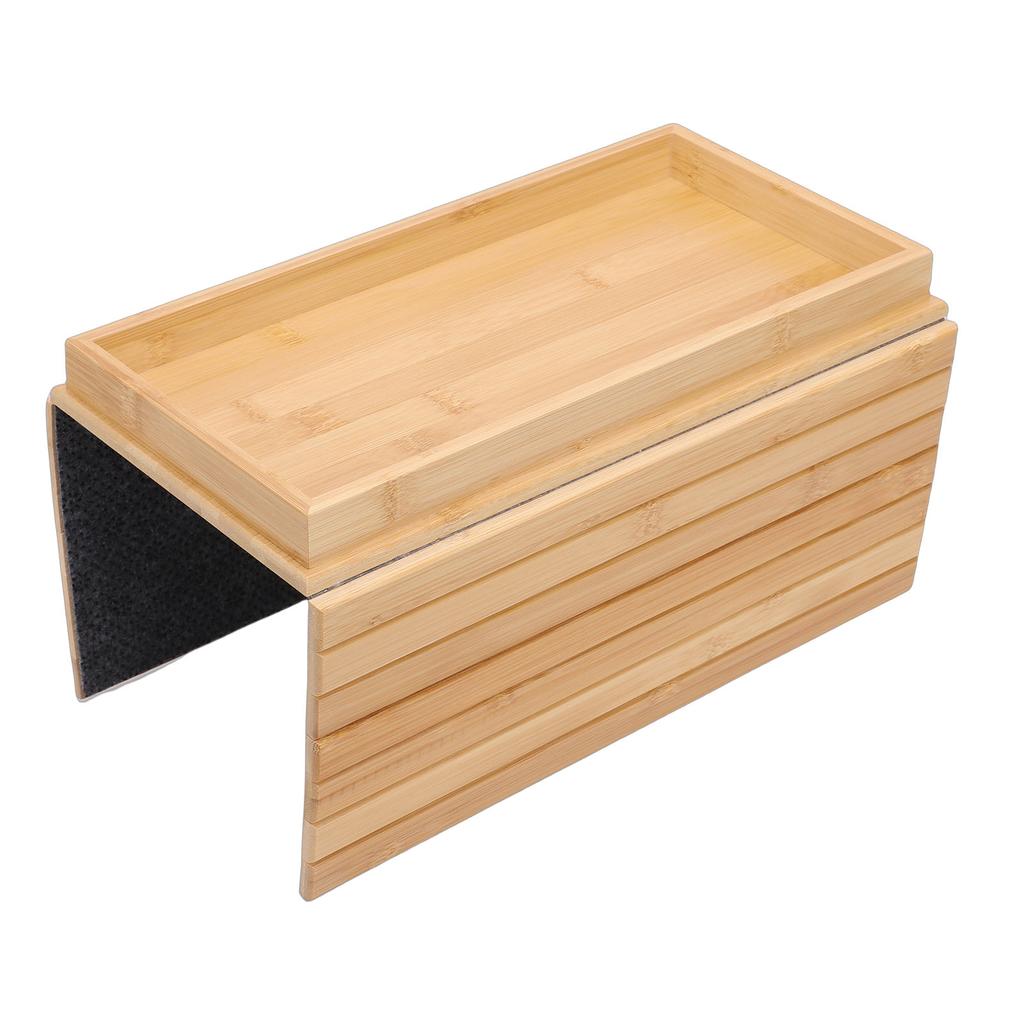 Couch Cup Holder Portable Foldable Non Slip Bambusoideae Sofa Armrest Tray for Living Room