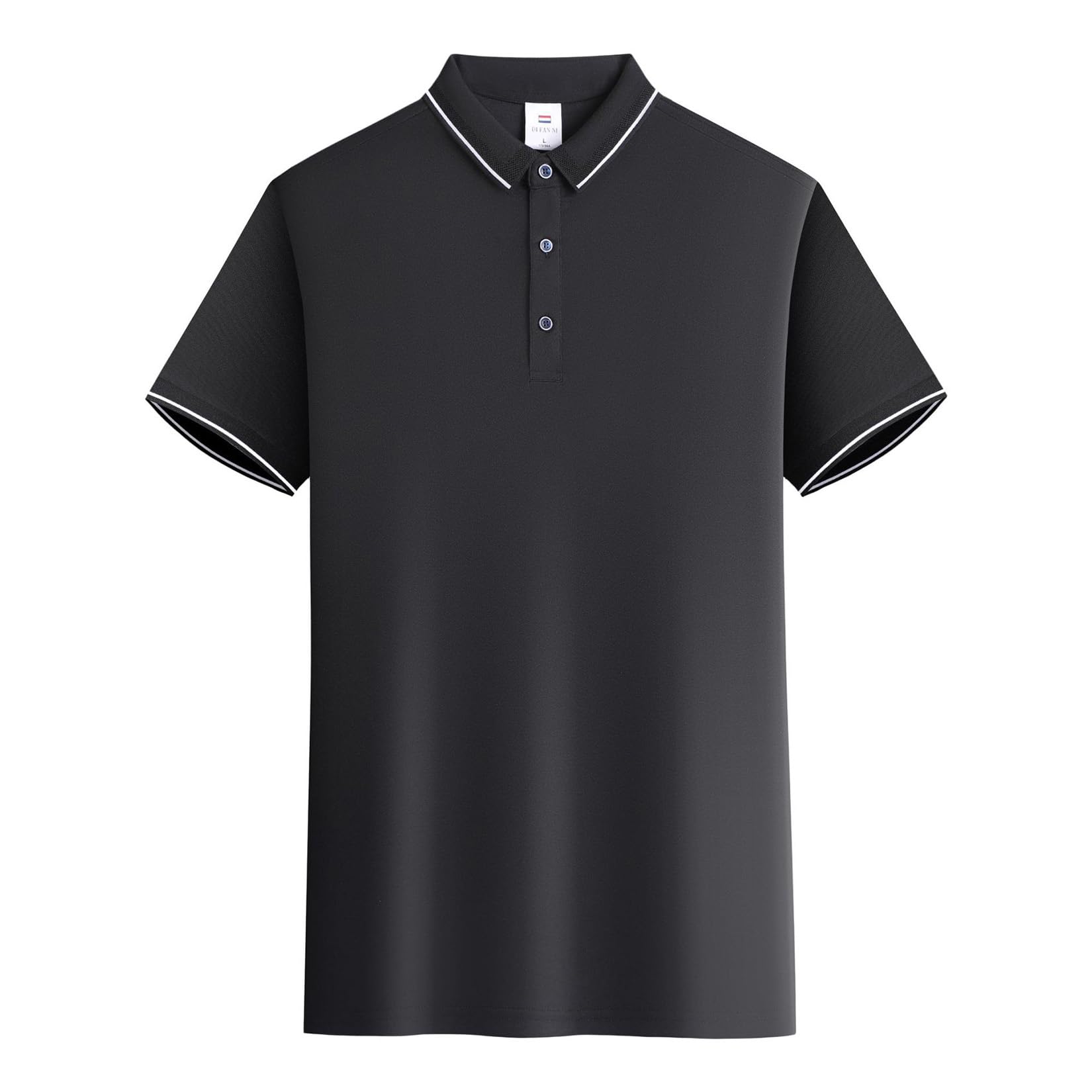 

LSMUDKINGDOM Short Sleeve Polo Plus Solid for Golf and Size S Men s Shirt, Size, Color, Collared, Stylish, Lightweight, Comfortable, Business, Black, чёрный
