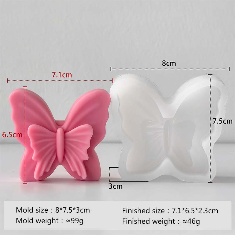 Handmade Aroma Candle Plaster Silicone Mold Bow Tie Epoxy Resin Ornament Mould DIY Butterfly Form Candy Baking Mold
