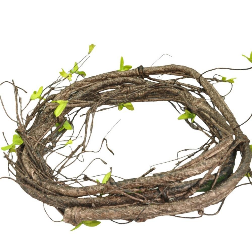 Wall Hanging Artificial Rattan Vine Wreath Shape Grape Leaves Artificial Faux Plants Tree DIY Decorative Fake Branch Home Decor