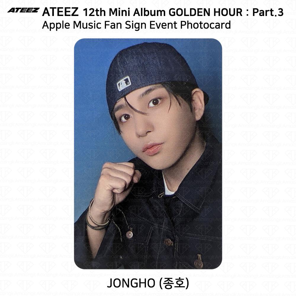 ATEEZ Le 12ème Mini Golden Hour Part.3 Applemusic Événement de Signature de Fans Photocard KPOP