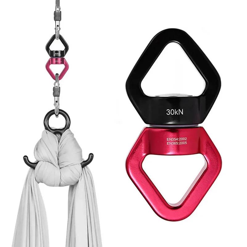 30KN Climbing Swivel Rotor Rotator Rotation 360° Safety Rotational Swing Swivel Spinner Device Gear for Rock Climbing Micro Rope