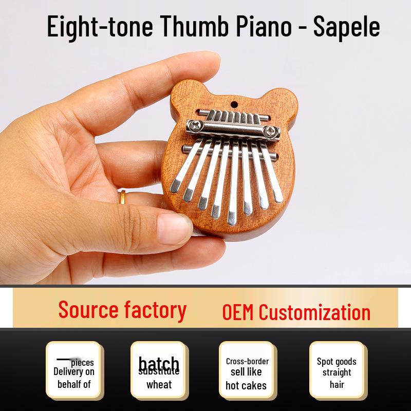 Mini Crystal Kalimba Pendant - 8-Note Thumb Piano Instrument