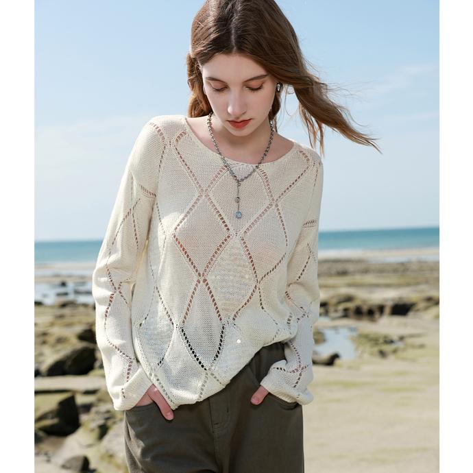 DIMANAF 2025 Autumn Women Sequins New Sweaters Knitting Basic Fashion O-Neck Style Loose Pullover Sweater