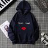 2025 Pretty Cute Eye Lashes Red Lips Print Women Hoodie Summer Casual Short Sleeve O Neck t-shirt Ladies White Hooded Sweatshirt