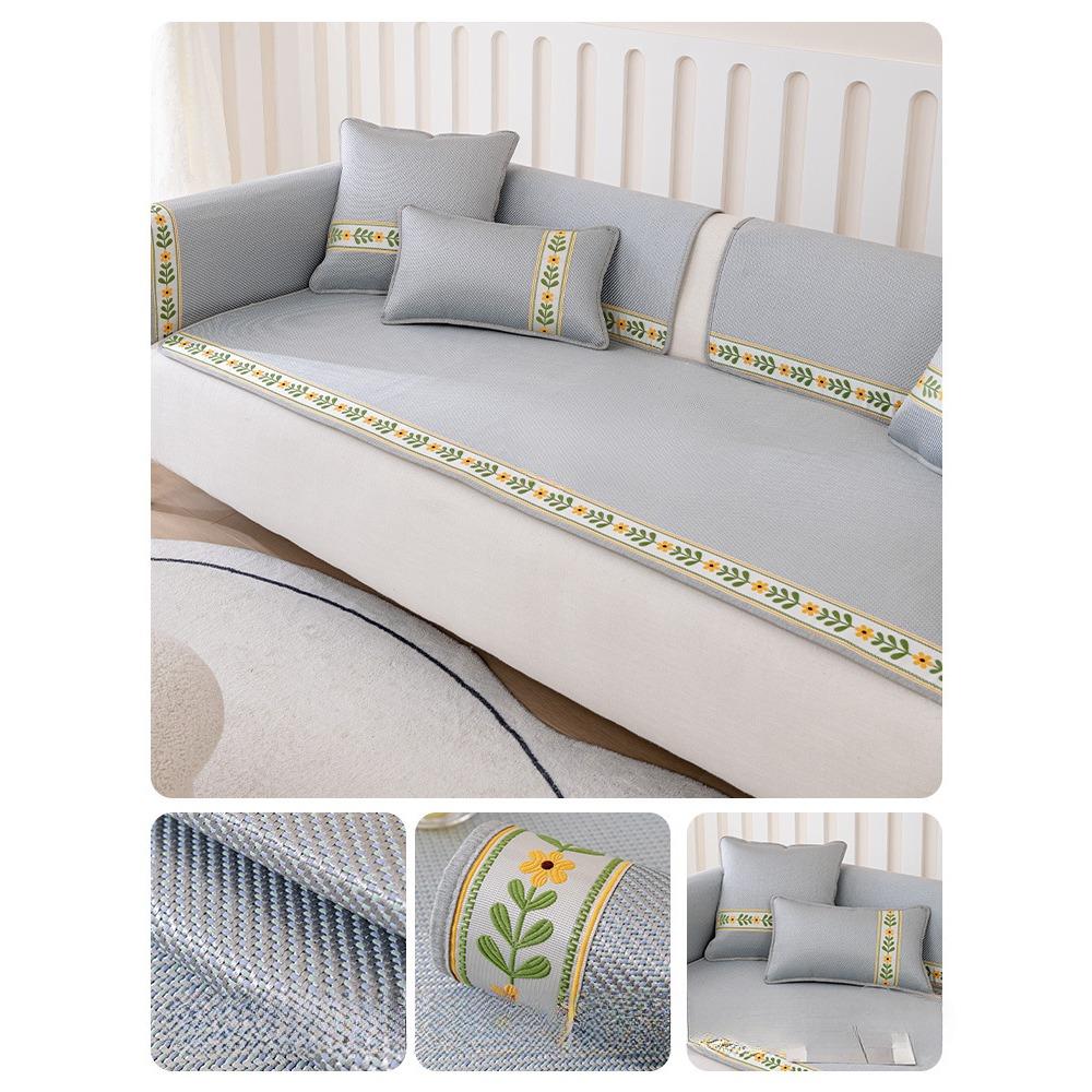 Summer Sleeping Mat Sofa Cushion Cooling Mat for Summer Popular Solid Wood Leather Sofa Cover Slipcover Full Covered Cushion