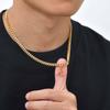 Gold Men's Stainless Steel Hexagonal Alphabet Necklace - Quanxi Water Jewelry NC-1855