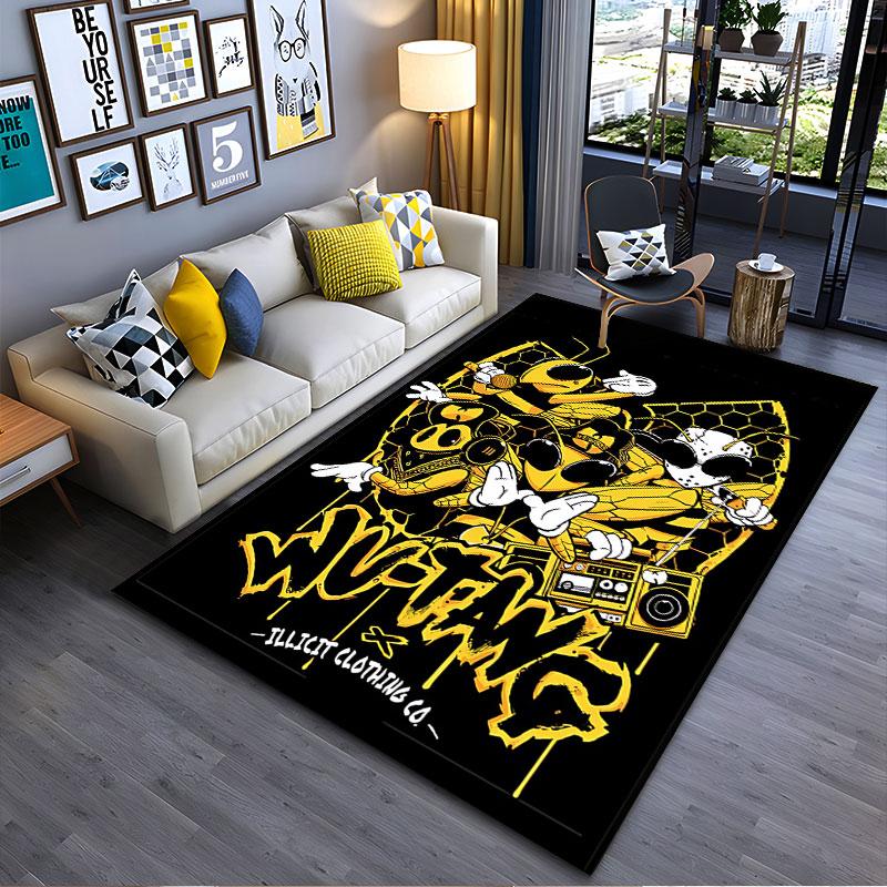Wu-Tang Bee Themed Carpet suitable as a non-slip mat for the living room or bedroom sofa