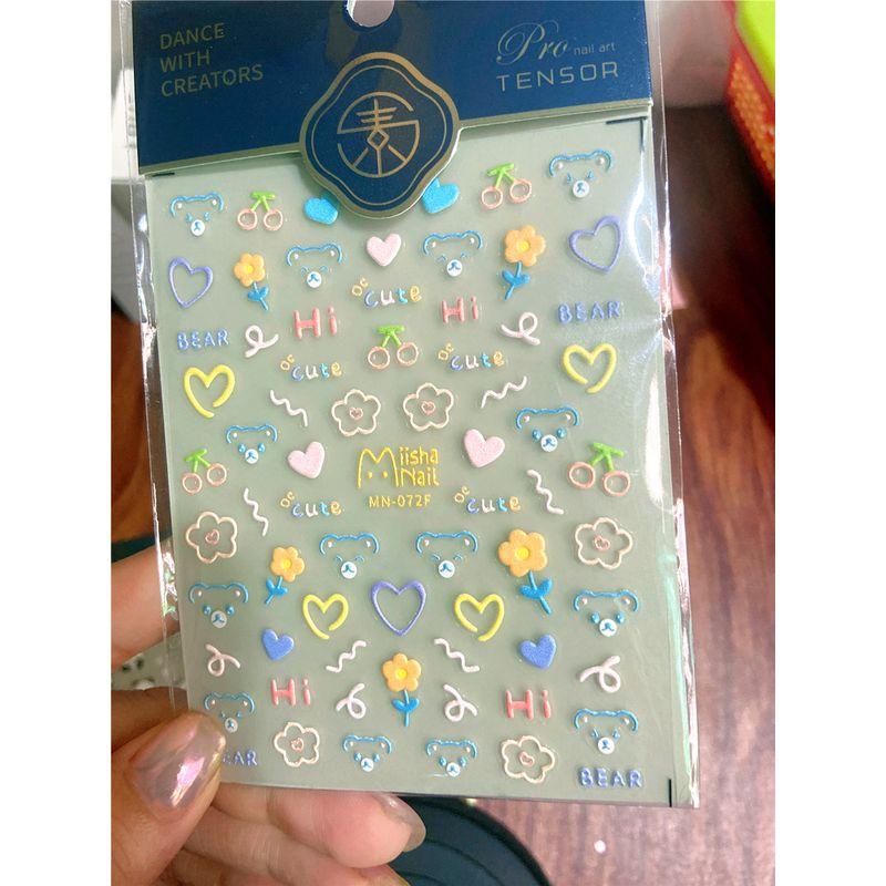 

New Nail Beauty Nail Stickers Paper Color Dopamine Line Graffiti Nail Stickers Ornament Easiest for Match Personalized Waterproof Nail Sticker MN-072F [hi dopamine graffiti]]