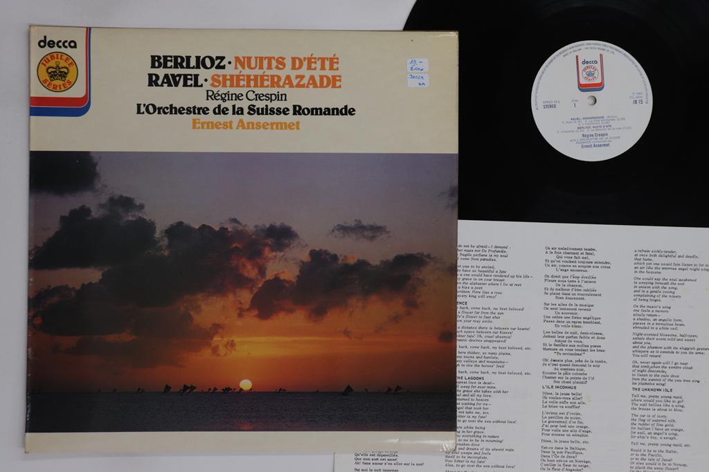 LP Record ERNEST ANSERMET, L'ORCHESTRE DE LA  - Berlioz Nuits D'ete / Ravel Shehera JB15 DECCA 1977 Netherland Classical Used