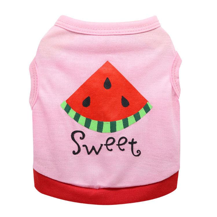 Pet Supplies: Pink Watermelon Series Dog & Cat Sweatshirt - Cute Spring/Summer Vest for Teddy Extra Small