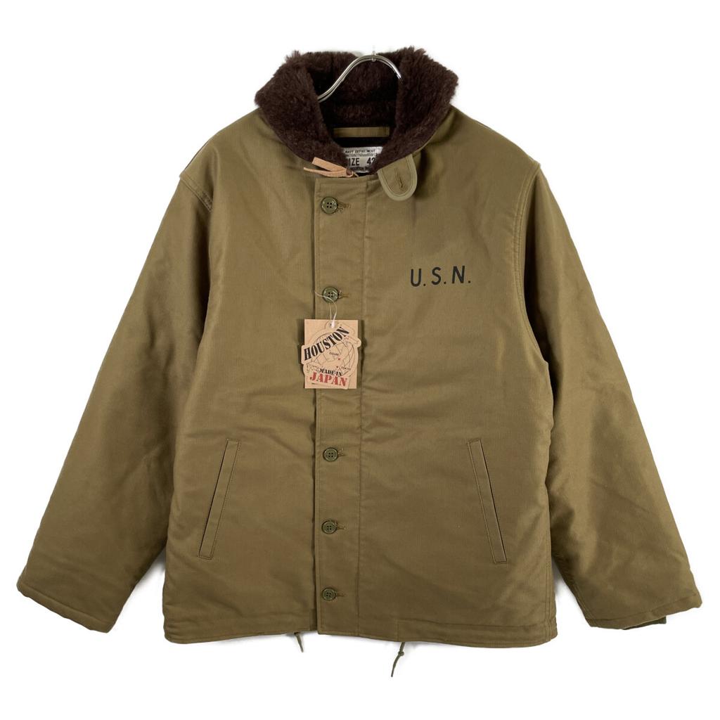 HOUSTON Brown 51131 ALPACA N-1 DECK Coat 42 khakiUsed