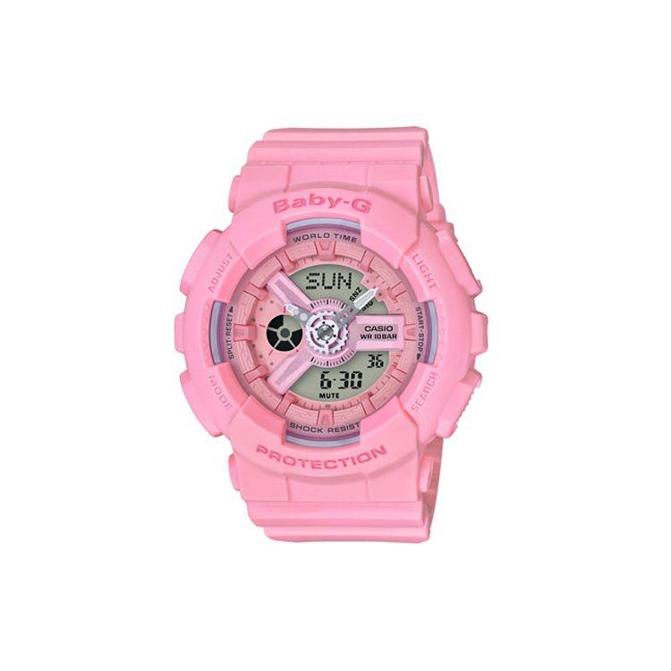Casio Baby-G Series Fashion Trend Quartz Movement Resin Strap Watch Women watches Pink BA-110-4A1D Pink Strap