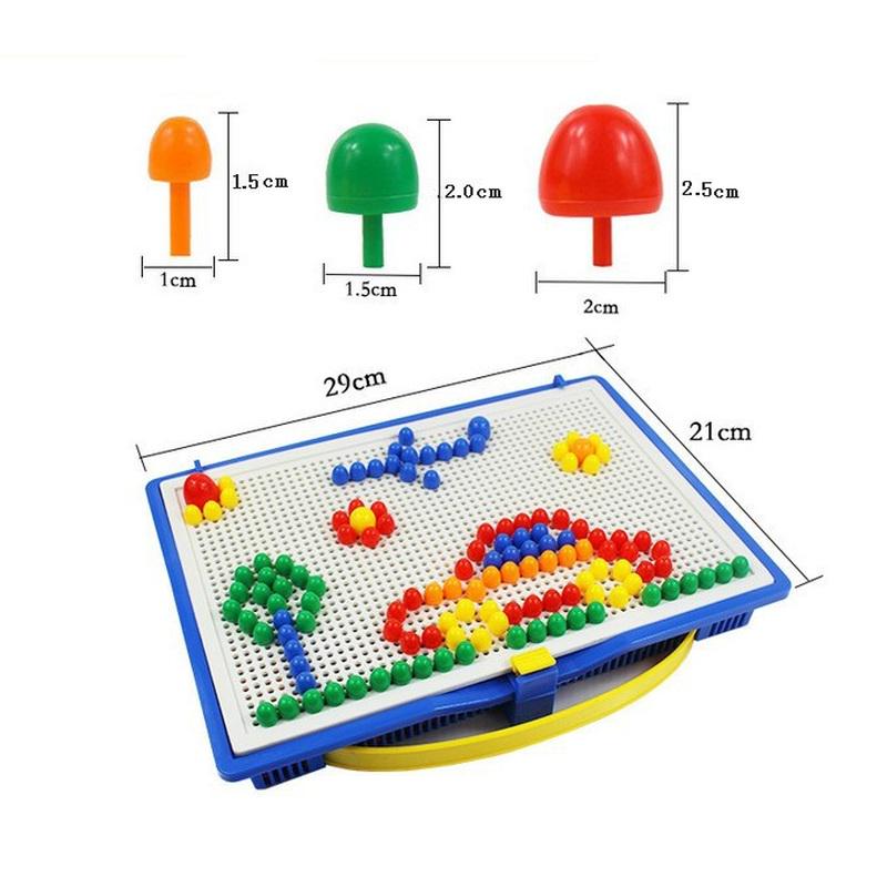 296 Pieces/Set Box-packed Grain Mushroom Nail Beads Intelligent 3D Puzzle Games Children Toys