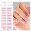 16Tips Semi Cured Gel Nail Strips Glitter Star Gel UV Nail Stickers Long-Lasting Full Cover Nail Wraps DIY Manicure Decoration