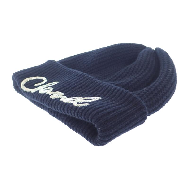 Chanel AA8313 Knit Cap Navy Cashmere Women