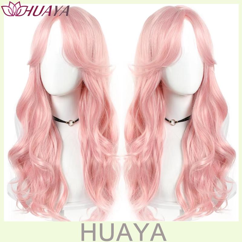 Halloween Cosplay Mint Green Long Wig Heat Resistant Synthetic Fiber Natural Straight Layered Hair Wigs For Girls