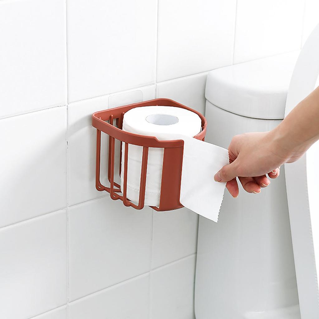 1pc Toilet Tissue Box Punch-Free Toilet Paper Shelf Bathroom Kitchen Tissue Box Wall-mounted Storage Box Bathroom Accessories