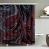 GAELuxury Marble Print Shower Curtain Waterproof Bath Decor for Modern Bathroom Design Red Black Grey Pattern Size 180X240cm