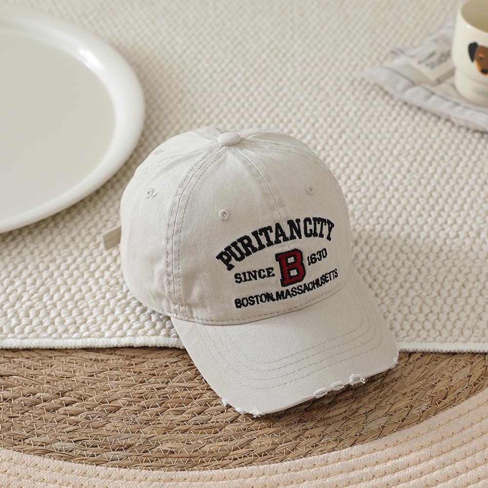 2026 Spring/Autumn Kids' Retro Embroidered Baseball Cap - Korean Style Duckbill Sun Protection Hat for Boys & Girls