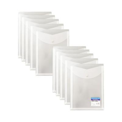 Clear File A4 with Back Pocket and Button 10 Pieces I.S. Case, Vertical, Closure,