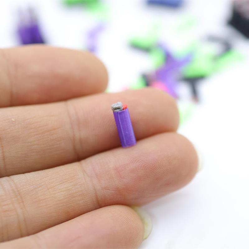 1 Set 1/12 Dollhouse Mini Lighter With Base Model Toys Cigar Cigarette Lighter Ornament Doll House Decoration Accessories
