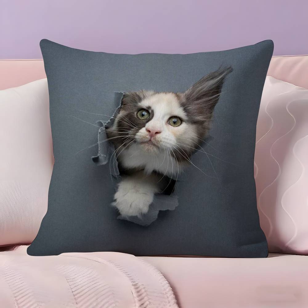 Cute Naughty Cute Cats Dogs Pillow Case  Ultra Soft Skin Friendly Fabric Cloud Like Comfort & Concealed Zipper