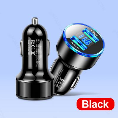2 Ports 22,5 W x 2 Auto-Ladegerät-Adapter Dc12–24 V tragbares Auto-Ladegerät mit Digitalanzeige, hitzebeständig, für Familien, Reisen, Büro